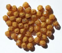50 6mm Faceted Candy Coated Caramel Beads